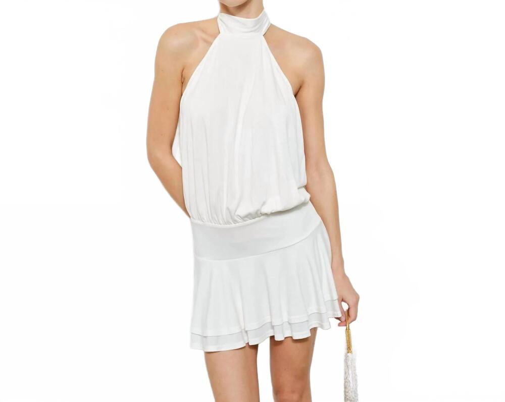 NEW LOUCIA heavenly halter mini dress in white